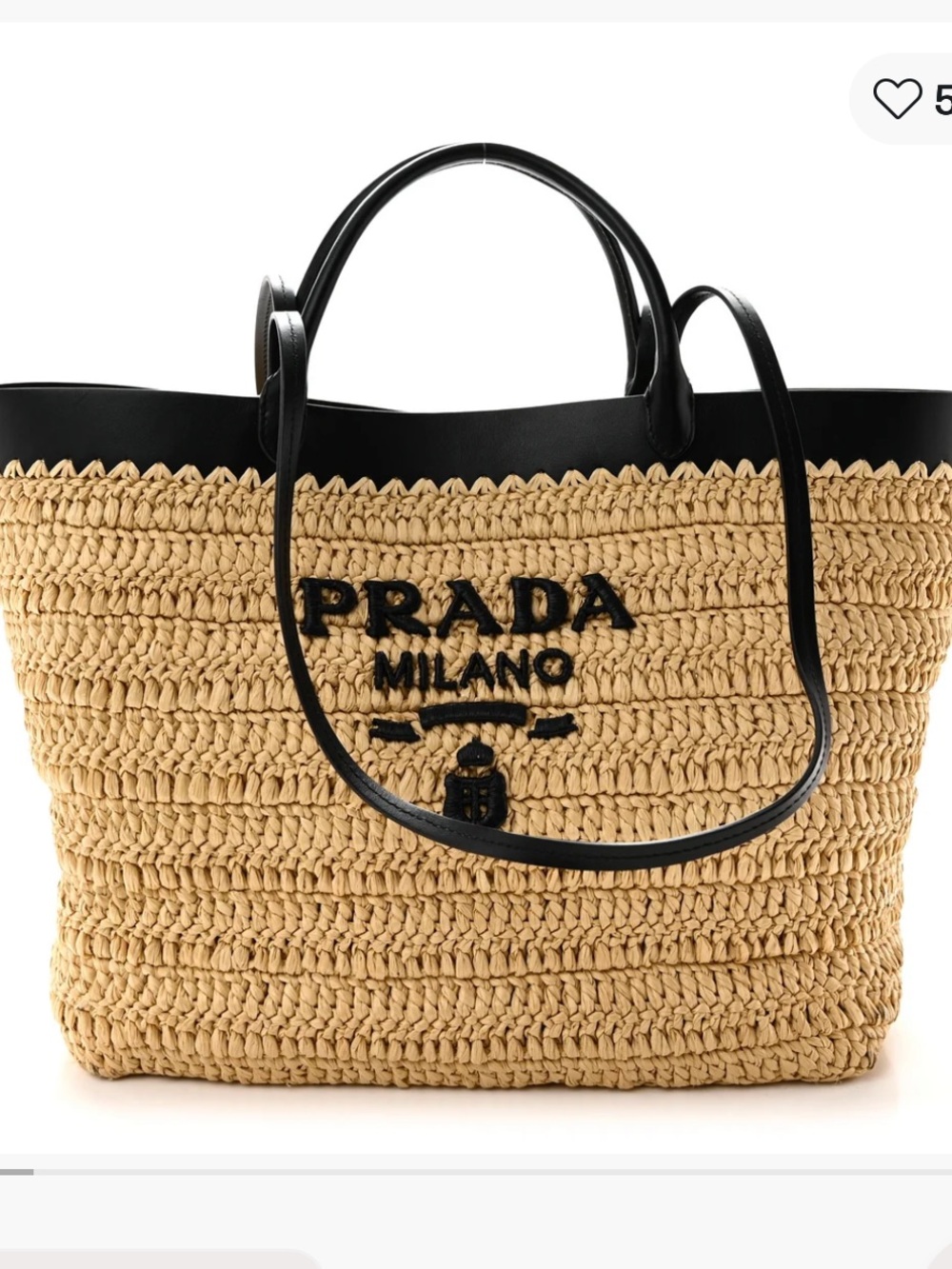 Prada Medium Crochet and Leather Tote bag